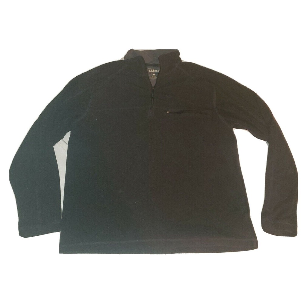 LL Bean Sweater Men Size Medium‎ Mountain Black Pullover Fleece